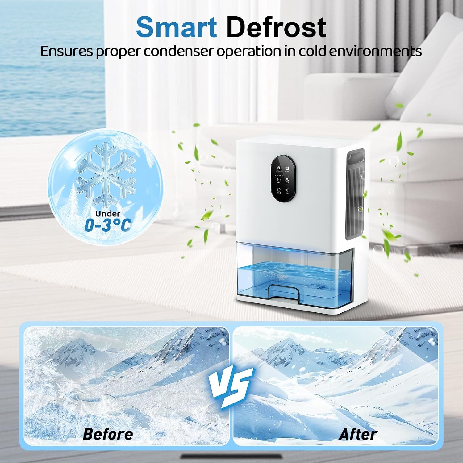 Luchtontvochtiger 3000ml | Ultra Stil | Energiezuinig | 7 Kleuren LED | 34% Korting