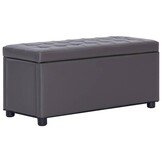 Geretourneerde Opberghocker 87,5 cm Kunstleer Grijs - 35% Korting