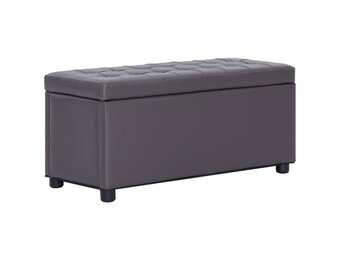 Geretourneerde Opberghocker 87,5 cm Kunstleer Grijs - 35% Korting