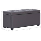 Opberghocker Kunstleer Grijs 87,5 cm - 61% Korting