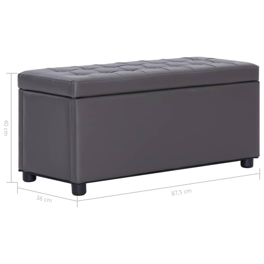 Opberghocker Kunstleer Grijs 87,5 cm - 61% Korting