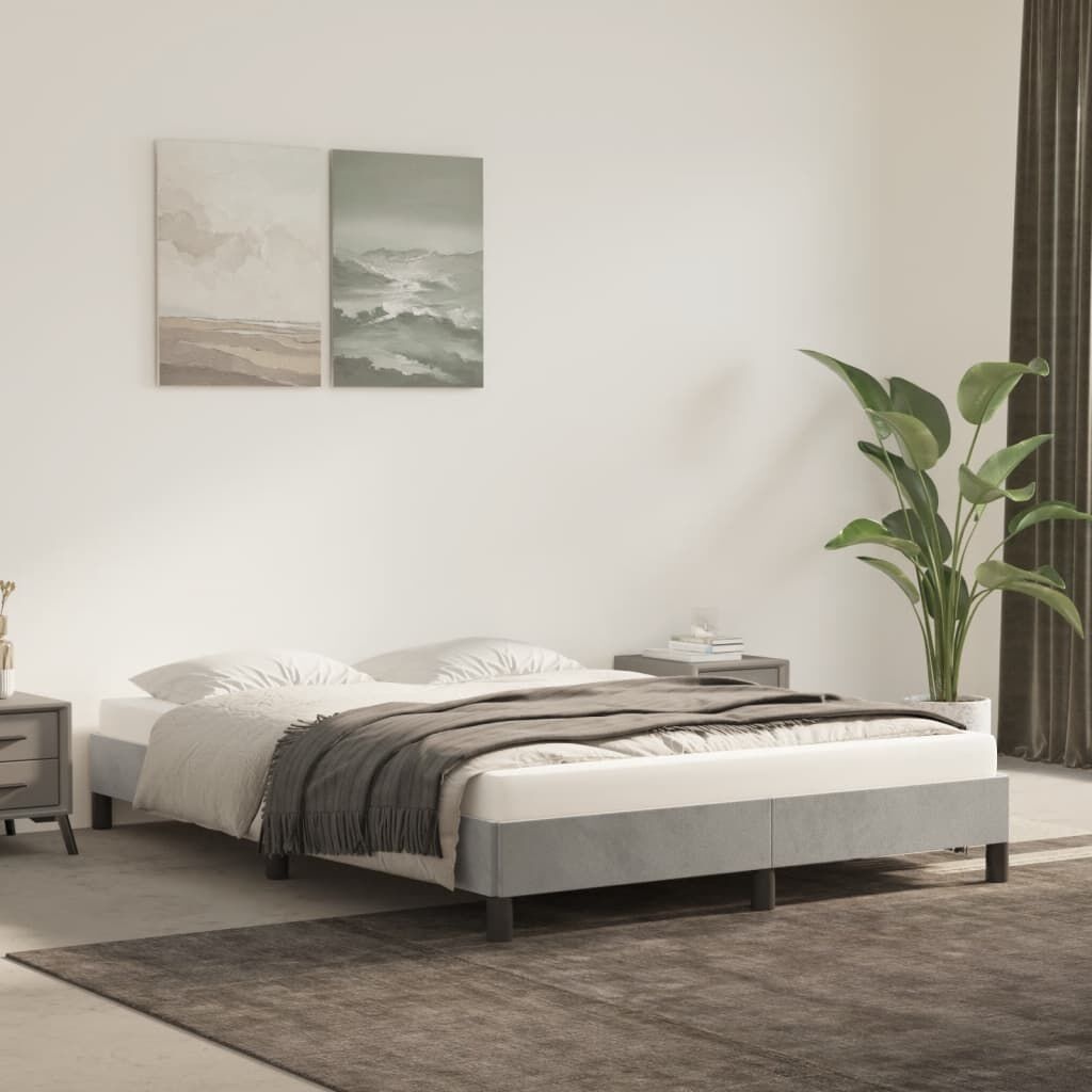 Lichtgrijs Fluweel Bedframe 140x200cm | 34% Korting