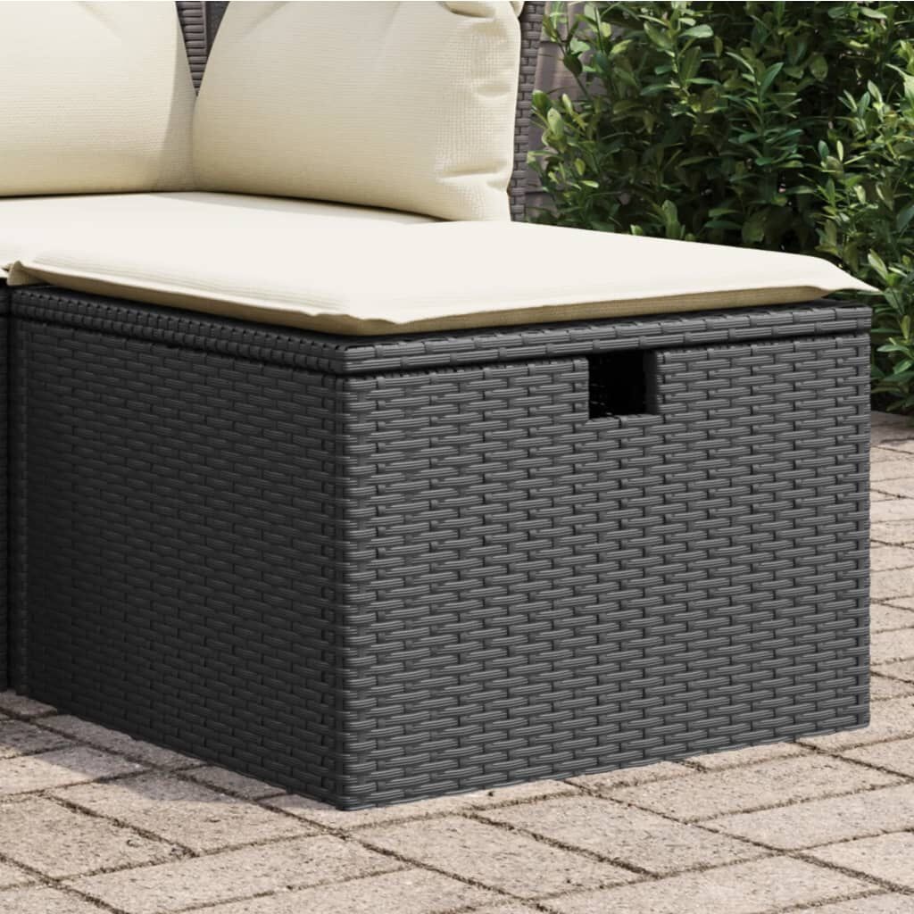 vidaXL Tuinkruk met Kussen - Zwart Poly Rattan - 34% Korting