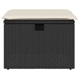 vidaXL Tuinkruk met Kussen - Zwart Poly Rattan - 34% Korting