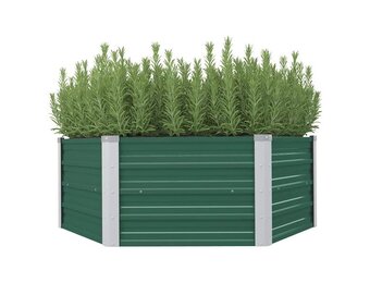 Verhoogd Tuinbed Staal Groen 129x129x46cm - 33% Korting!