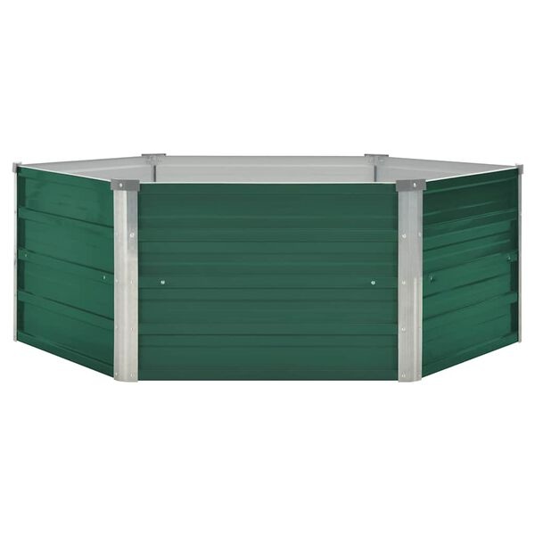 Verhoogd Tuinbed Staal Groen 129x129x46cm - 33% Korting!