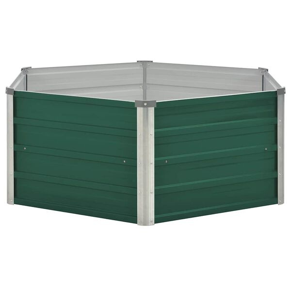 Verhoogd Tuinbed Staal Groen 129x129x46cm - 33% Korting!