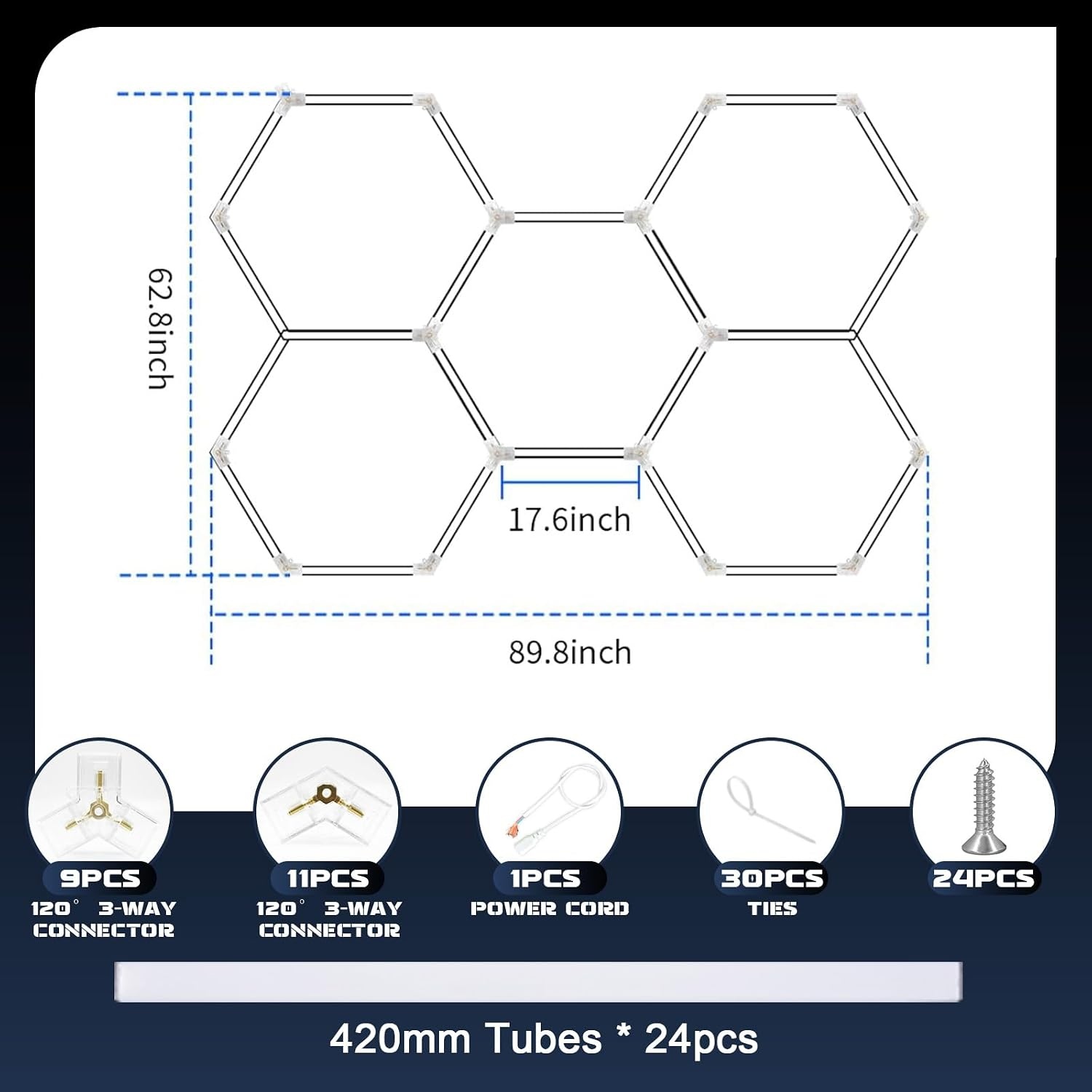 Hexagon LED Plafondlamp 5 Hex 6500K Daglicht Wit - 29% Korting