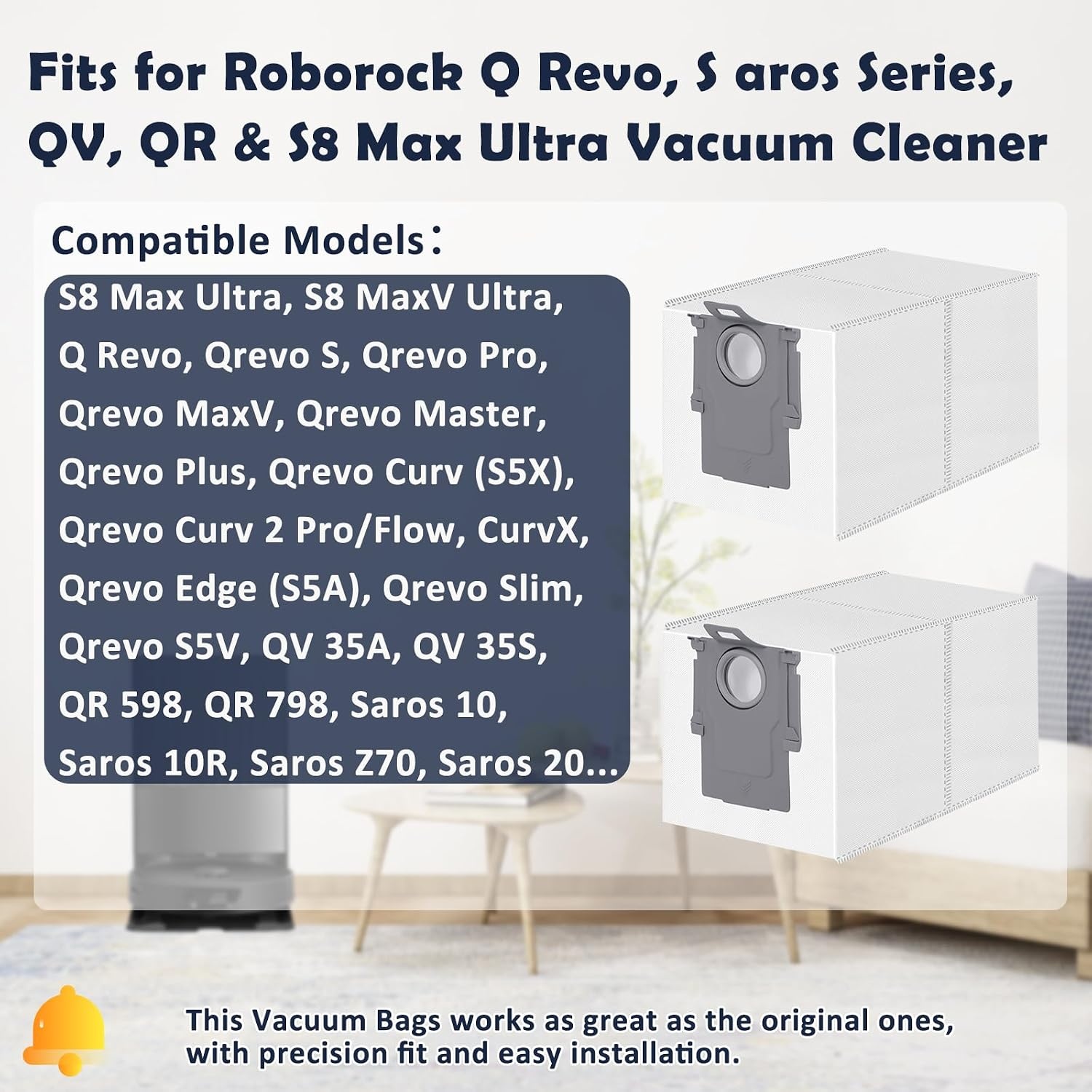12 Stuks Stofzuigerzakken 3L voor Roborock Q Revo Series - 53% Korting!