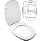 Toiletzitting Gala Diana Wit - Eco-polymeer, Verstelbaar Scharnier - 59% Korting