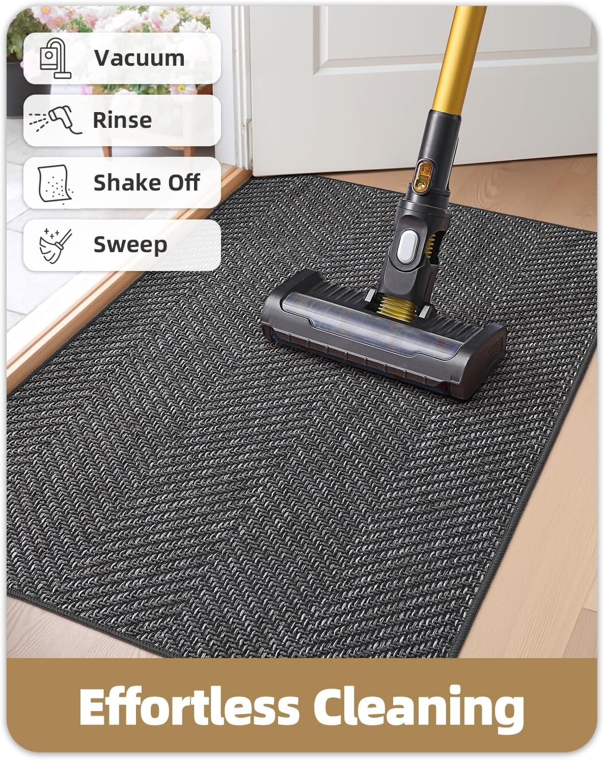 Antislip Deurmat Donkergrijs 122x183 cm - Wasbaar (29% Korting!)