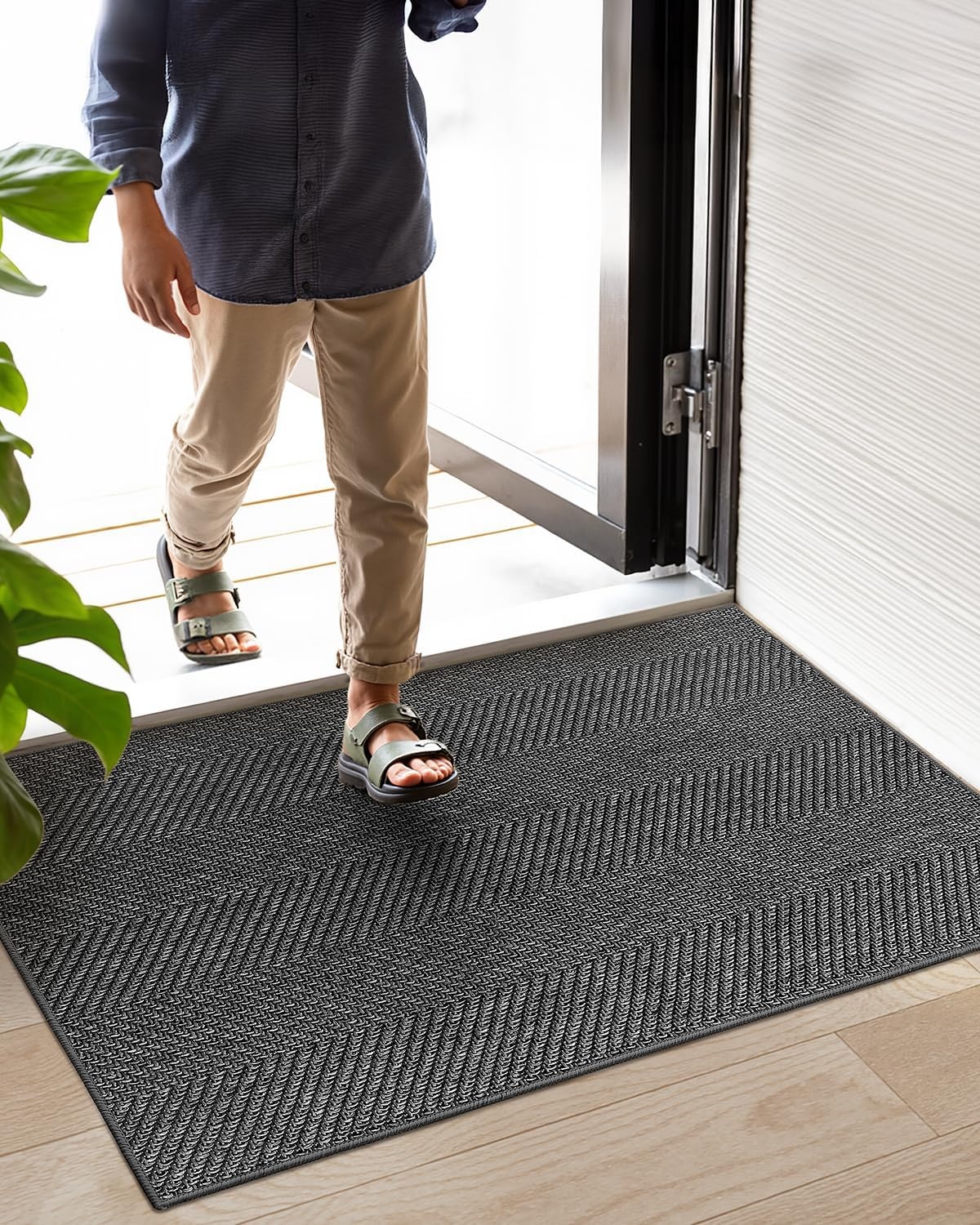 Antislip Deurmat Donkergrijs 122x183 cm - Wasbaar (29% Korting!)