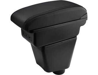 Armsteun Middenconsole Clio 4/Captur met USB - Kunstleer (Zwarte Lijn)