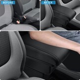 Armsteun Middenconsole Clio 4/Captur met USB - Kunstleer (Zwarte Lijn)