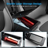 Armsteun Middenconsole Clio 4/Captur met USB - Kunstleer (Zwarte Lijn)