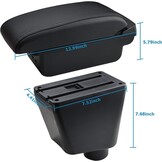 Armsteun Middenconsole Clio 4/Captur met USB - Kunstleer (Zwarte Lijn)