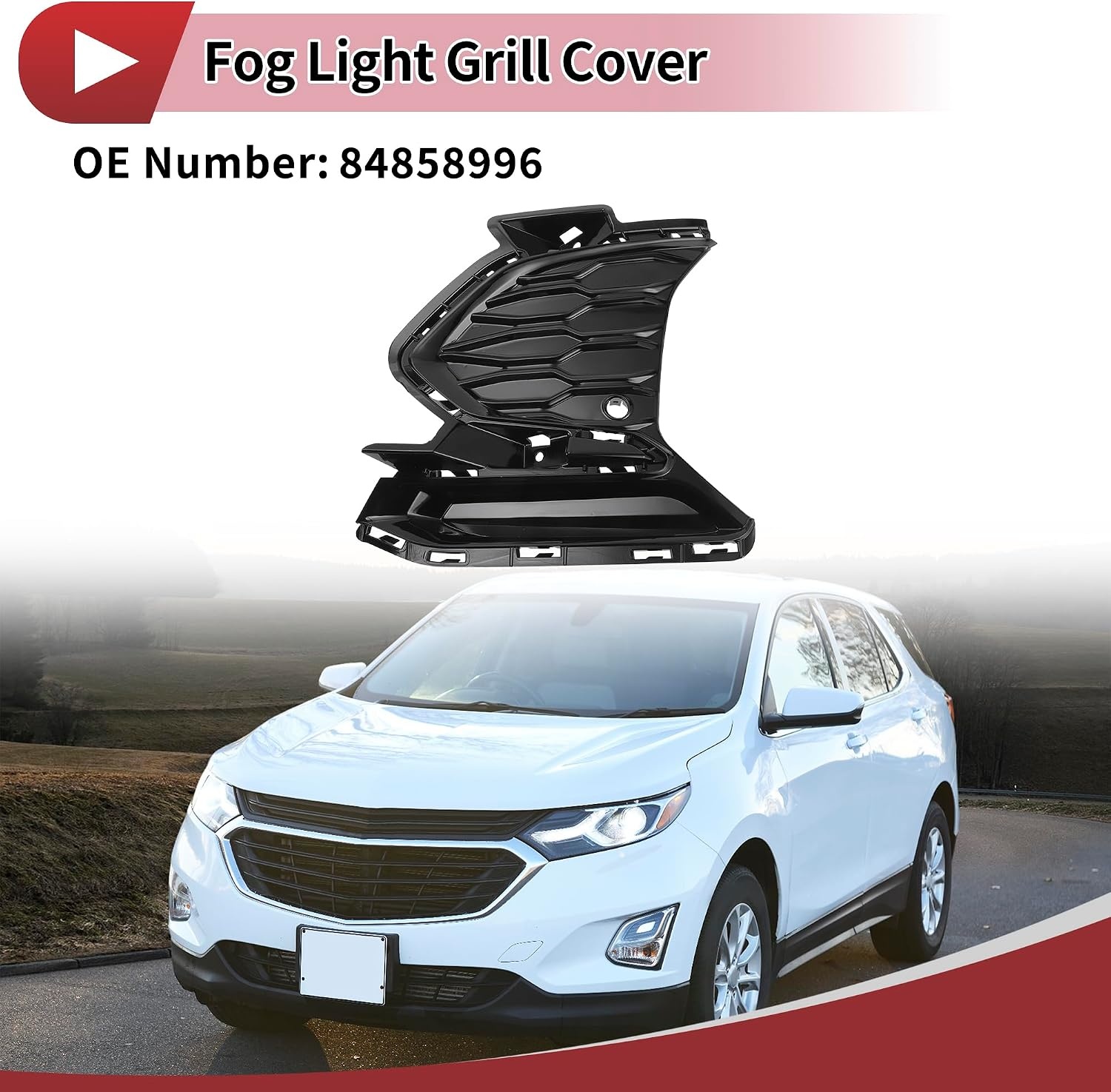 Mistlampgrill Afdekking Chevy Equinox RS 21-23 Linksvoor Zwart ABS (-45%)