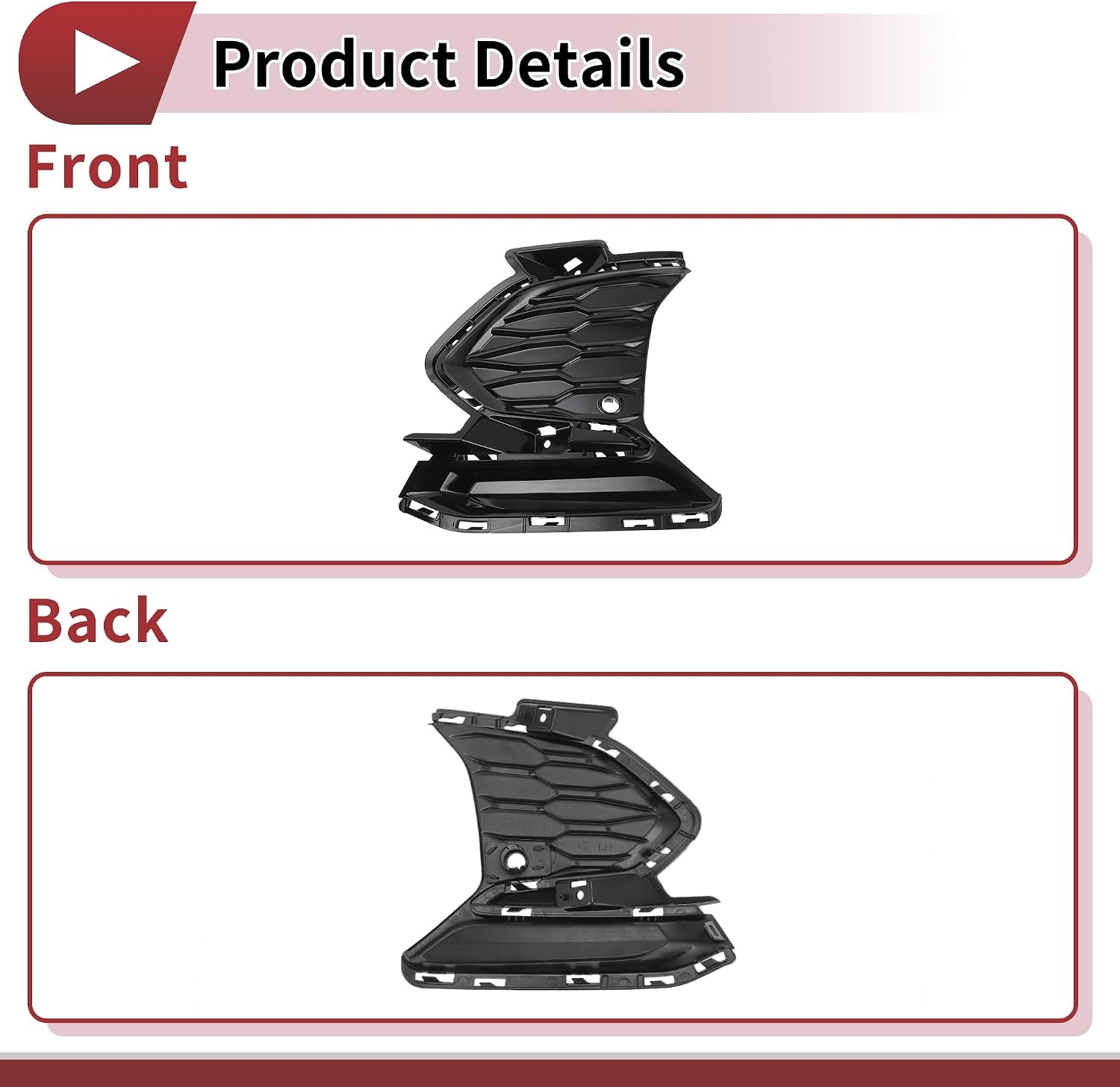 Mistlampgrill Afdekking Chevy Equinox RS 21-23 Linksvoor Zwart ABS (-45%)