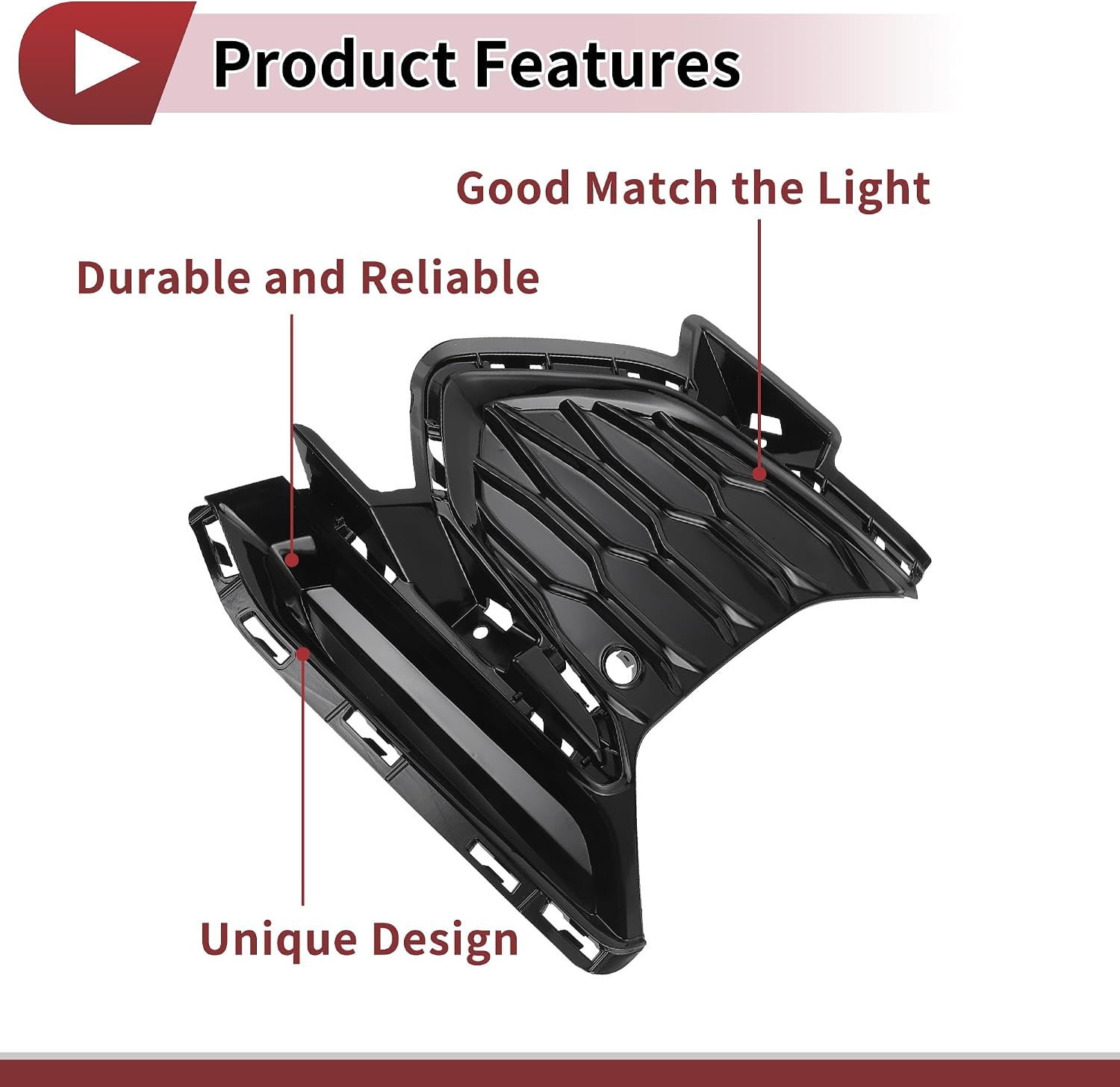 Mistlampgrill Afdekking Chevy Equinox RS 21-23 Linksvoor Zwart ABS (-45%)