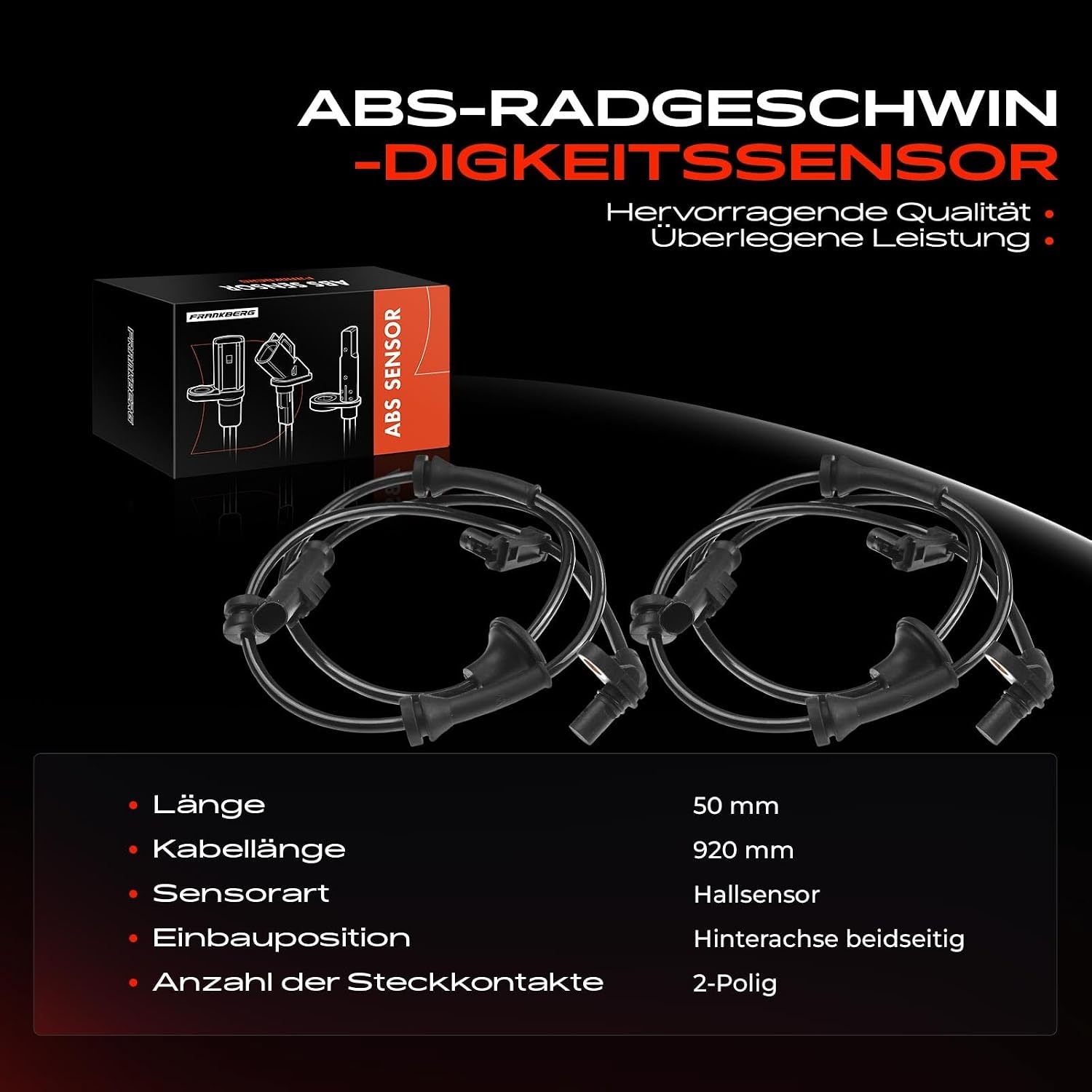 2x ABS Sensor Vooras - 45% Korting