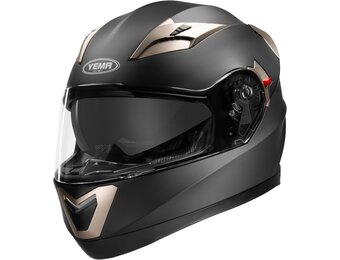 YEMA Modulaire Motorhelm Systeemhelm Matzwart - Maat S (29% Korting)