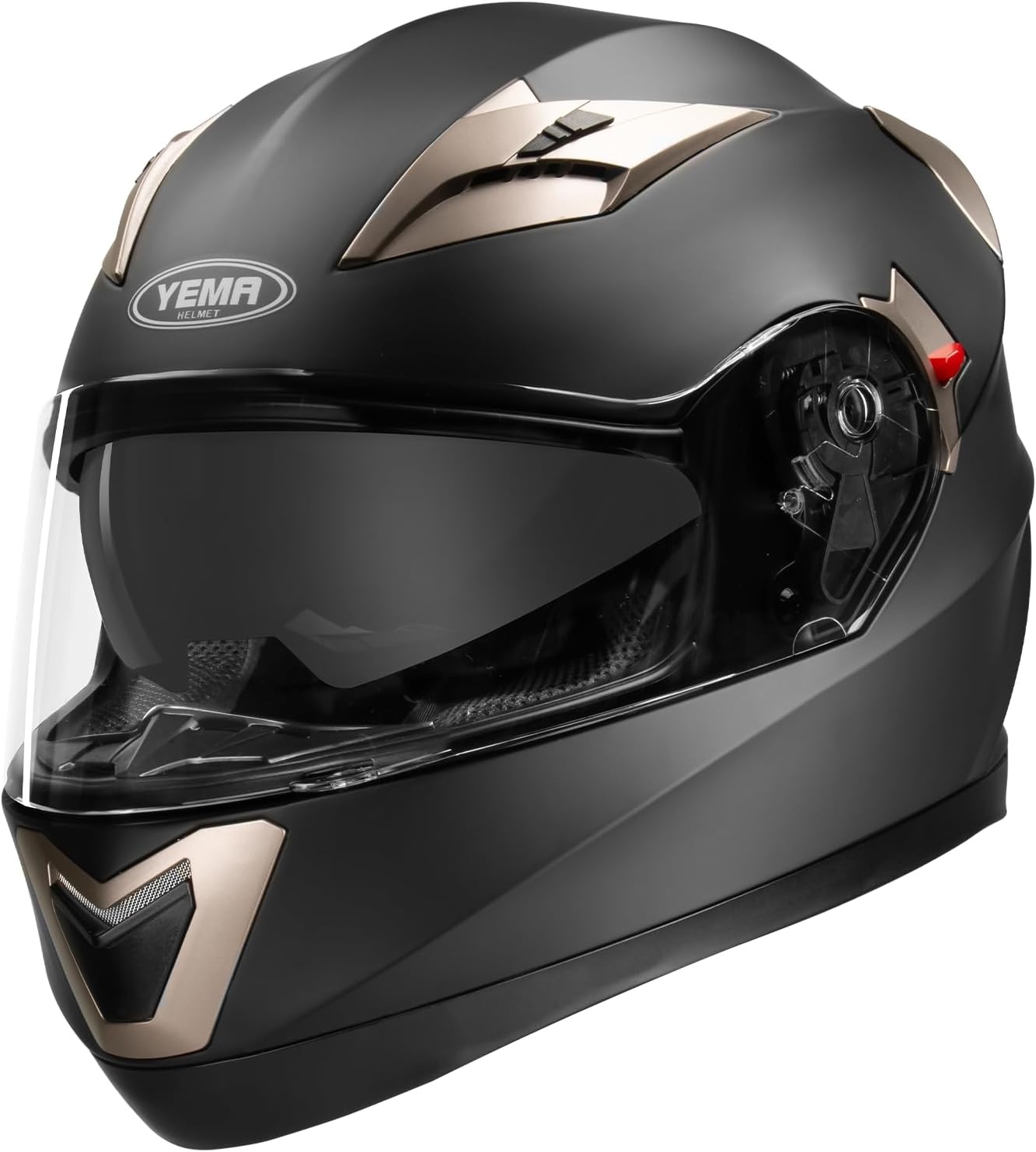 YEMA Modulaire Motorhelm Systeemhelm Matzwart - Maat S (29% Korting)