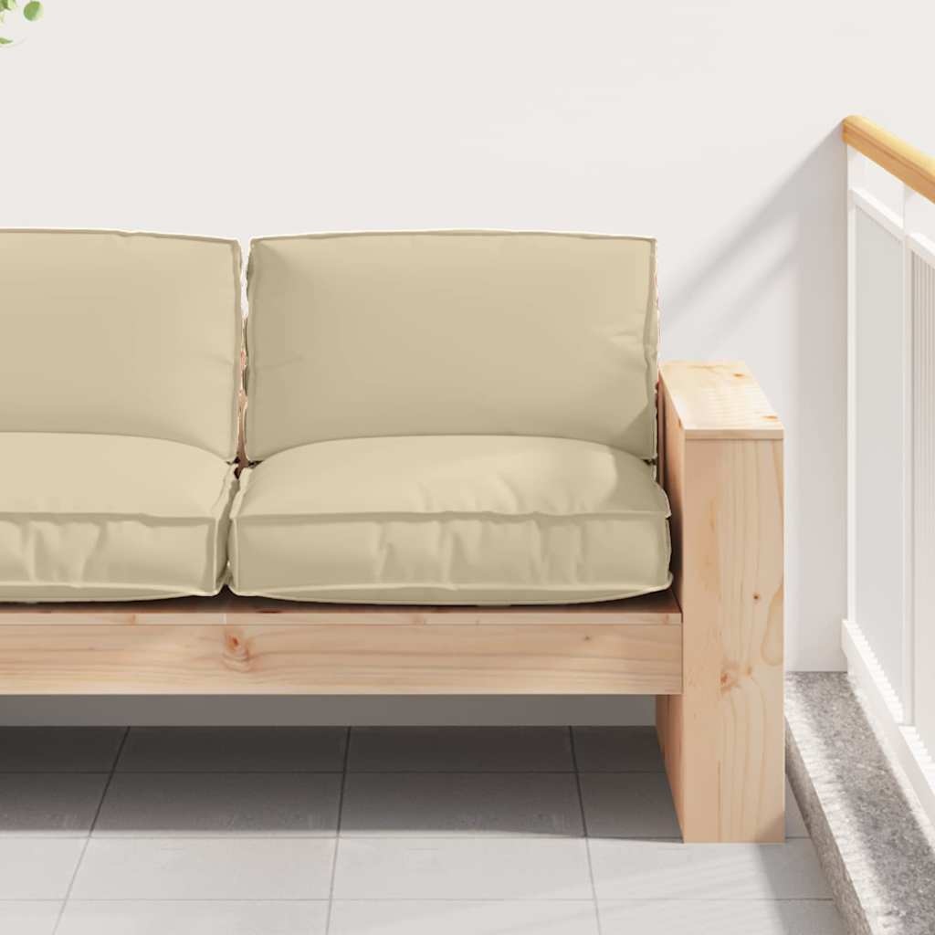 vidaXL Palletkussen voor zitting Beige 80 x 80 x 12 cm Oxford stof