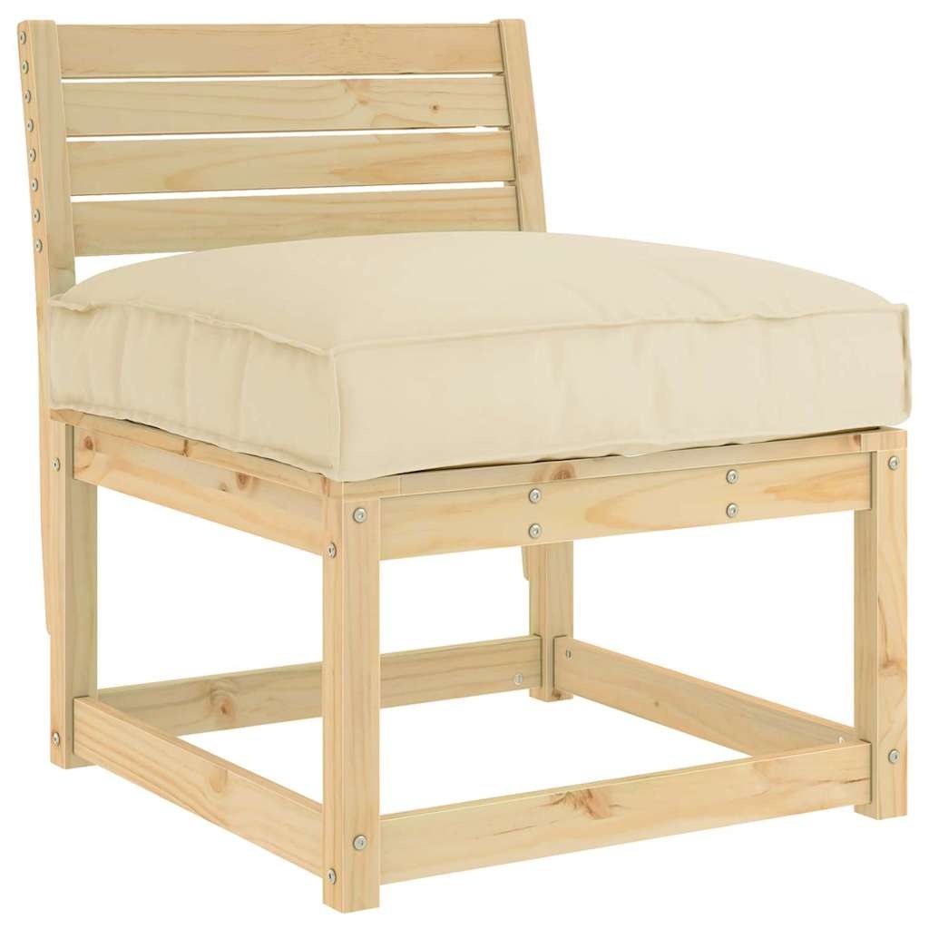 vidaXL Palletkussen voor zitting Beige 80 x 80 x 12 cm Oxford stof