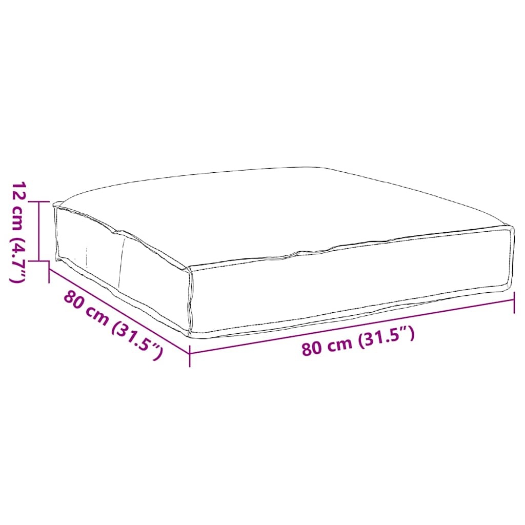 vidaXL Palletkussen voor zitting Beige 80 x 80 x 12 cm Oxford stof