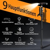 Verstelbare wandelstok voor heren en dames, dubbele handgreep, verstelbaar, wandelstok met ledlicht, wandelstokken voor senioren en mensen met verschillende soorten artritis