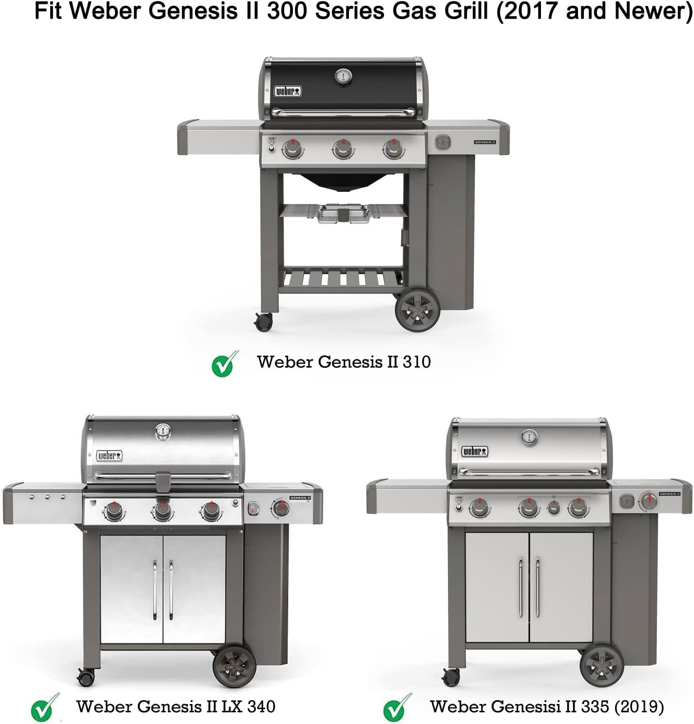 Onlyfire RVS Flavorizer Bars voor Genesis II 300 serie barbecues(bedieningspaneel aan de voorkant), Reserveonderdelen voor Weber 66032, set van 5