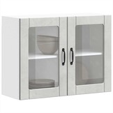 vidaXL Keukenwandkast met glazen deur Lucca bewerkt hout betongrijs
