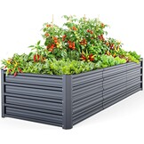 Ohuhu Verhoogd bloembed, metaal, 240 x 90 x 45 cm, verhoogde plantenbak voor tuin, van robuust plaatstaal met stevig design, bescherming tegen roest en lange houdbaarheid, ideaal voor groenten,