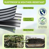 Ohuhu Verhoogd bloembed, metaal, 240 x 90 x 45 cm, verhoogde plantenbak voor tuin, van robuust plaatstaal met stevig design, bescherming tegen roest en lange houdbaarheid, ideaal voor groenten,