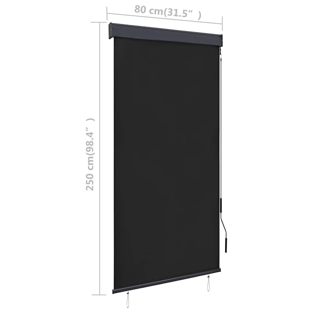 vidaXL Buiten Rolgordijn 80x250 cm Antraciet - 60% Korting