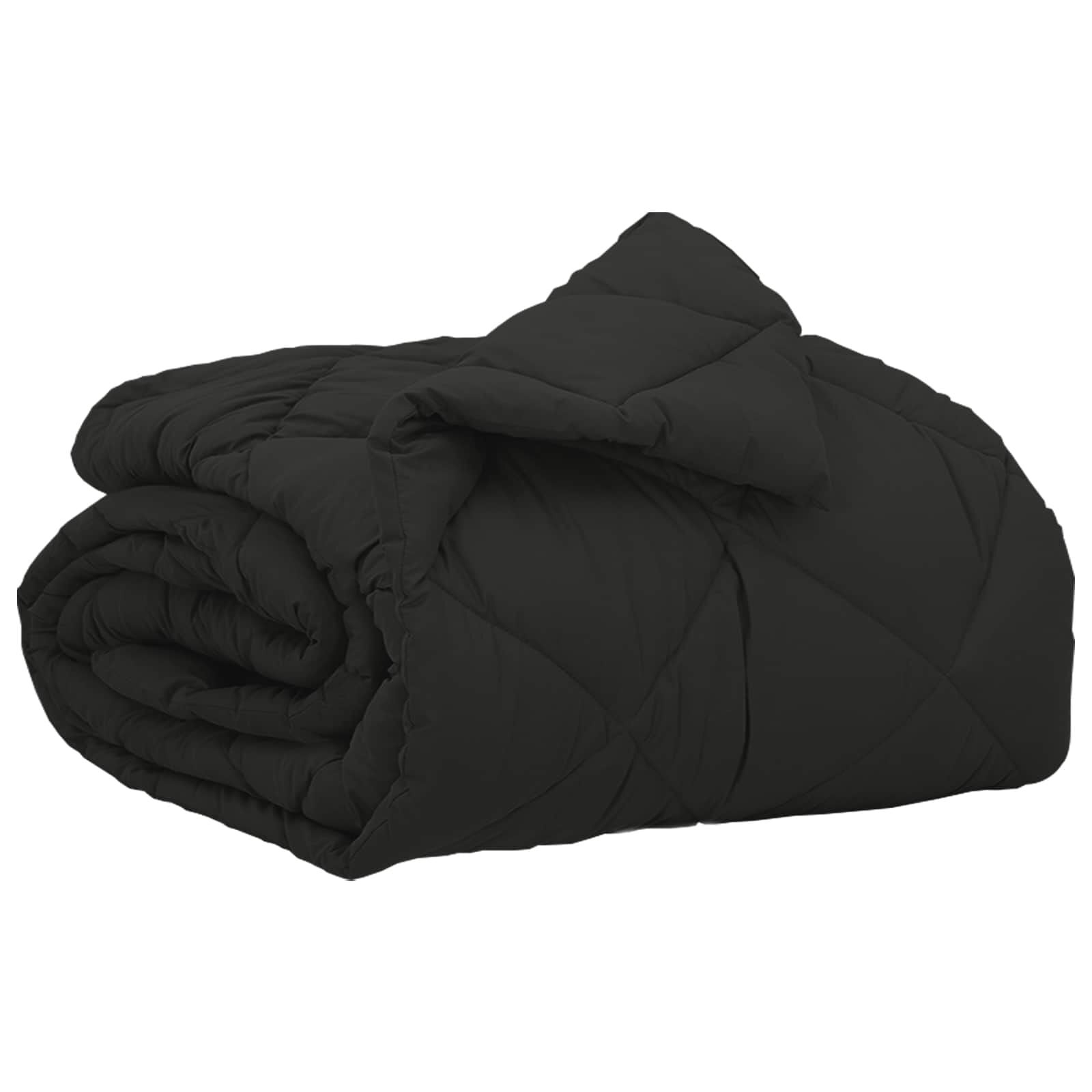 vidaXL Vol jaar dekbed Zwart 220 x 135 cm Microfiber