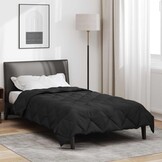 vidaXL Vol jaar dekbed Zwart 220 x 135 cm Microfiber