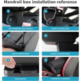 MARCHFA Mittelkonsole Armlehne für Clio 4 2013-2017 Captur ohne USB-Ports Kunstleder Mittelkonsole Aufbewahrungsbox (Weiße Linie)