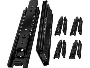 AOLISHENG 5 paar volledige verlenging lade lopers 400mm, kogellager kant zet lade glijbanen zware 45 kg laadvermogen