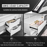 AOLISHENG 5 paar volledige verlenging lade lopers 400mm, kogellager kant zet lade glijbanen zware 45 kg laadvermogen