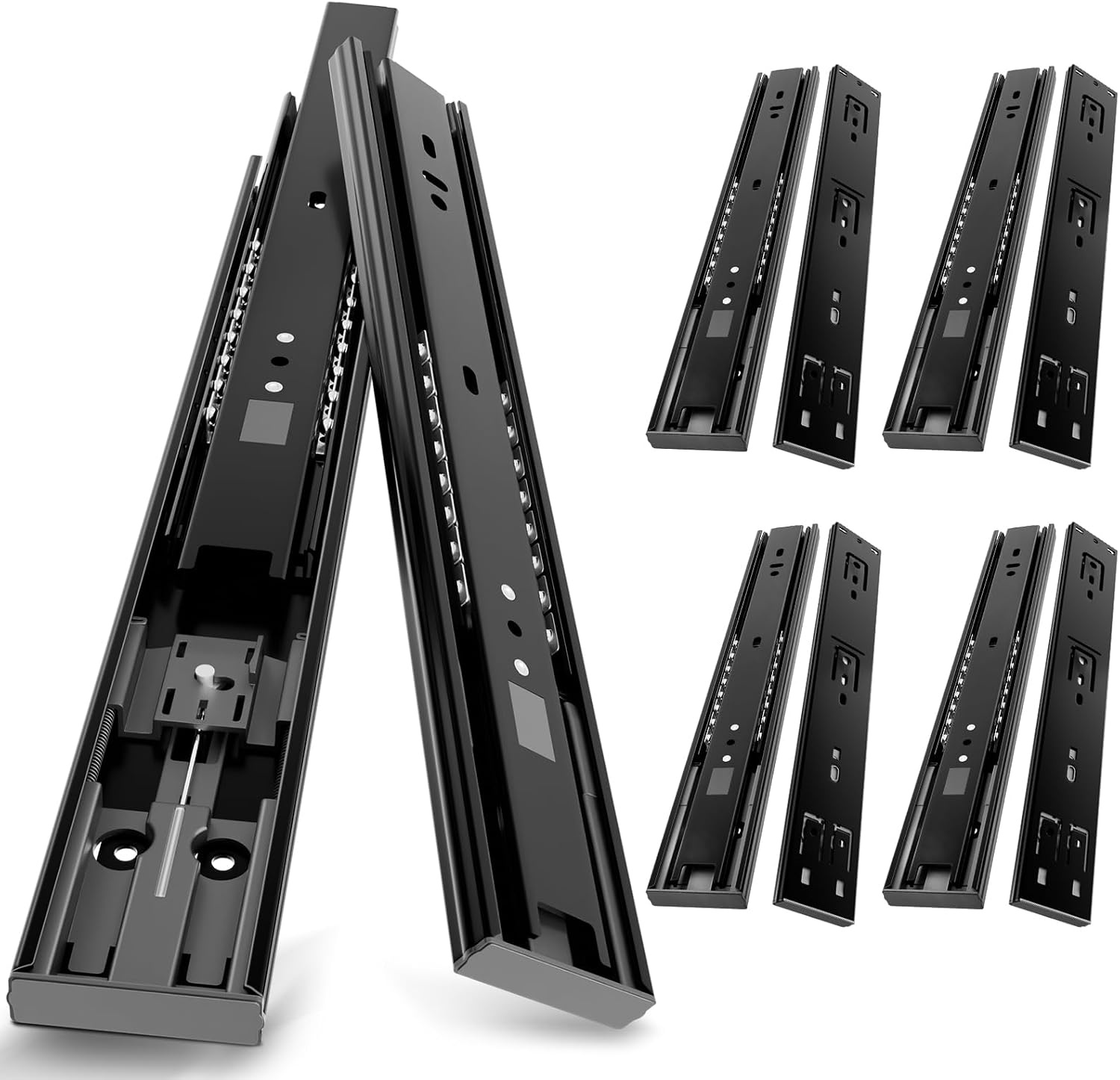 AOLISHENG 5 paar volledige verlenging lade lopers 400mm, kogellager kant zet lade glijbanen zware 45 kg laadvermogen