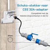 dé EV Oplader Type 2 7,4kW CEE [1-Fase| 10m| 6-32A] met Schuko-adapter, EV Lader CEE 7,4kW, met Digitale LCD-Bediening Compatibel met Model Y/3, 500e, e-208 en andere EV/PHEV - Maat 10m