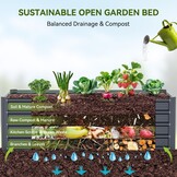 Ohuhu Verhoogd bloembed, metaal, 240 x 90 x 45 cm, verhoogde plantenbak voor tuin, van robuust plaatstaal met stevig design, bescherming tegen roest en lange houdbaarheid, ideaal voor groenten,