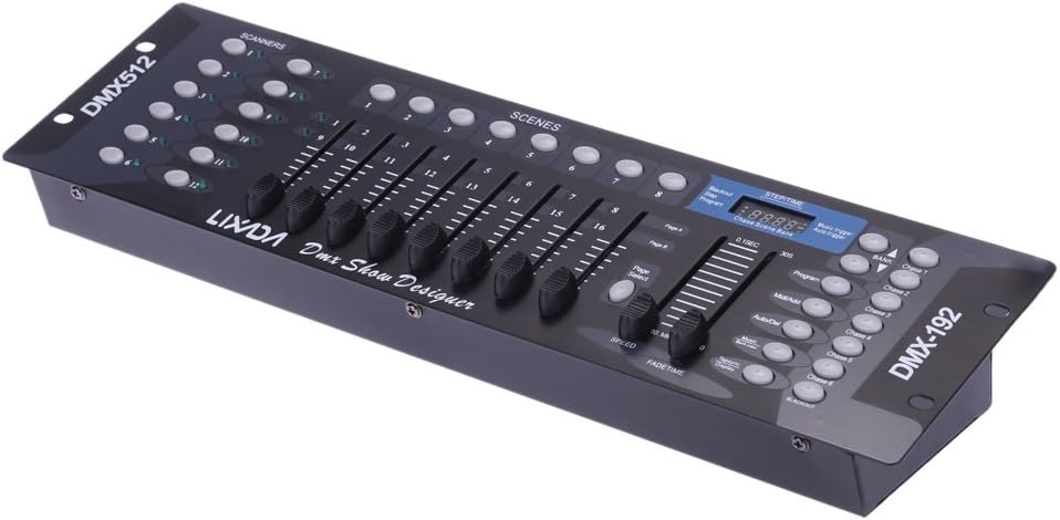 DMX Controller, DMX 512 console, 192 kanalen, uitrusting voor DJ Disco Light Party Scene, Verlichting voor slaapkamer, woonkamer, zaal