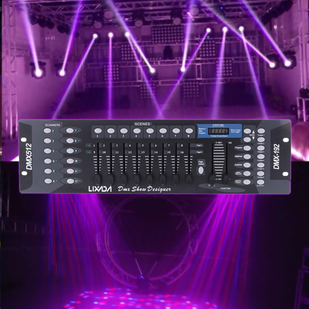 DMX Controller, DMX 512 console, 192 kanalen, uitrusting voor DJ Disco Light Party Scene, Verlichting voor slaapkamer, woonkamer, zaal