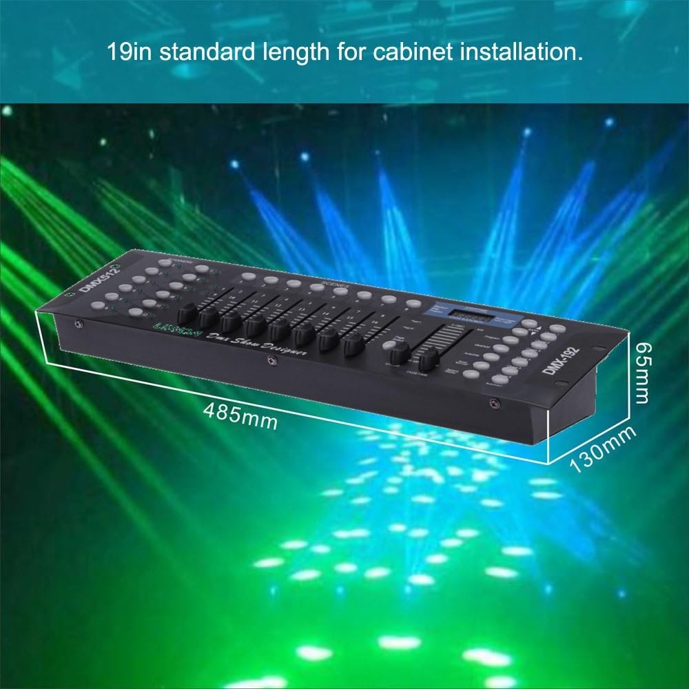 DMX Controller, DMX 512 console, 192 kanalen, uitrusting voor DJ Disco Light Party Scene, Verlichting voor slaapkamer, woonkamer, zaal