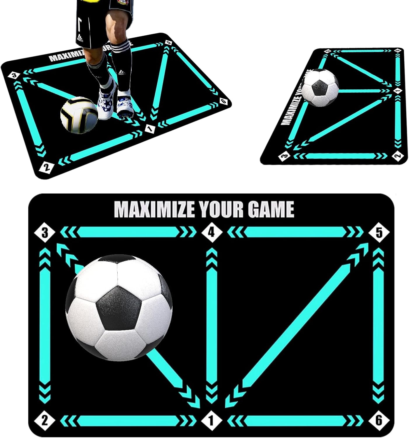 Voetbal Trainingsmat 60x90 cm Zwart - Verbeter Balcontrole met 53% Korting