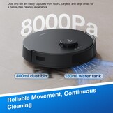 Robotstofzuiger N20 Pro Plus: 8000 Pa, 300 min, Zwart (35% Korting!)