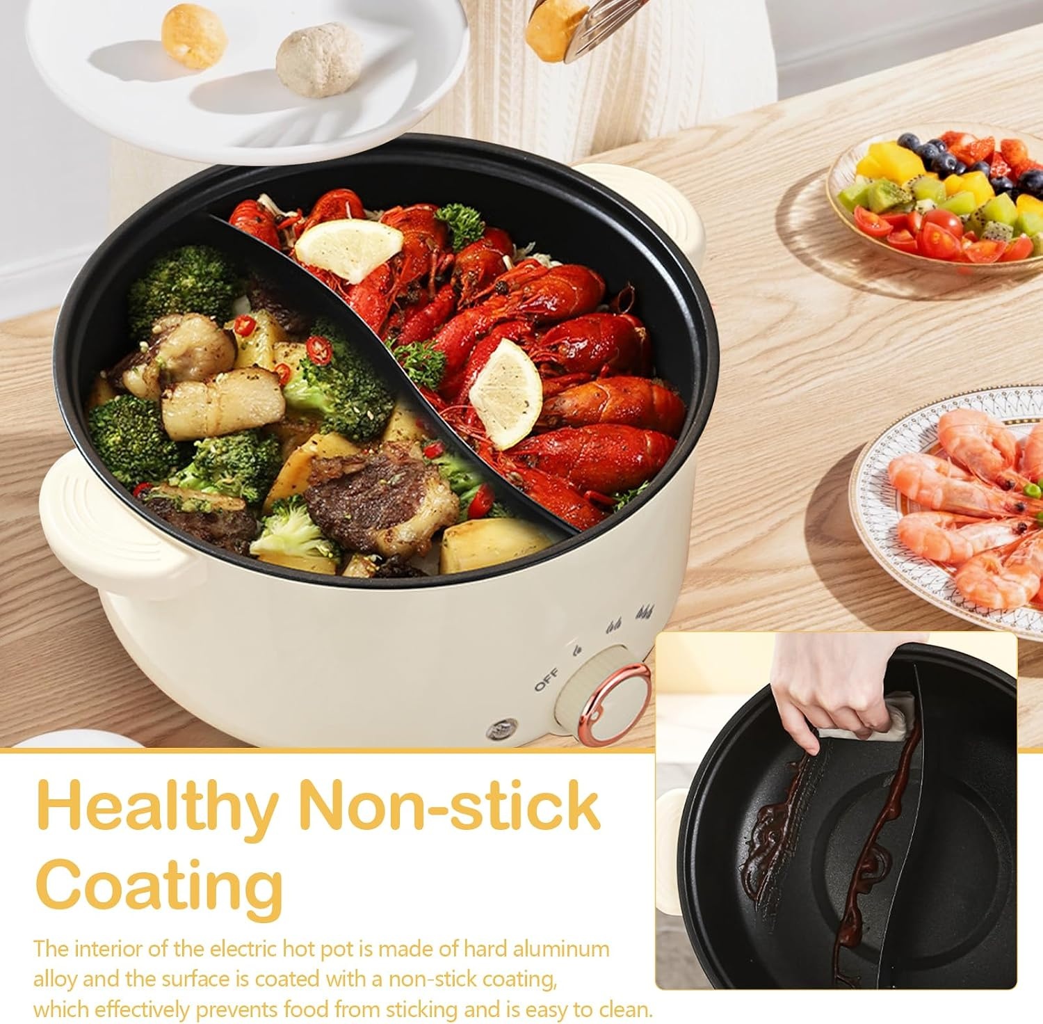Elektrische Hotpot 4L met 2 Compartimenten - 33% Korting
