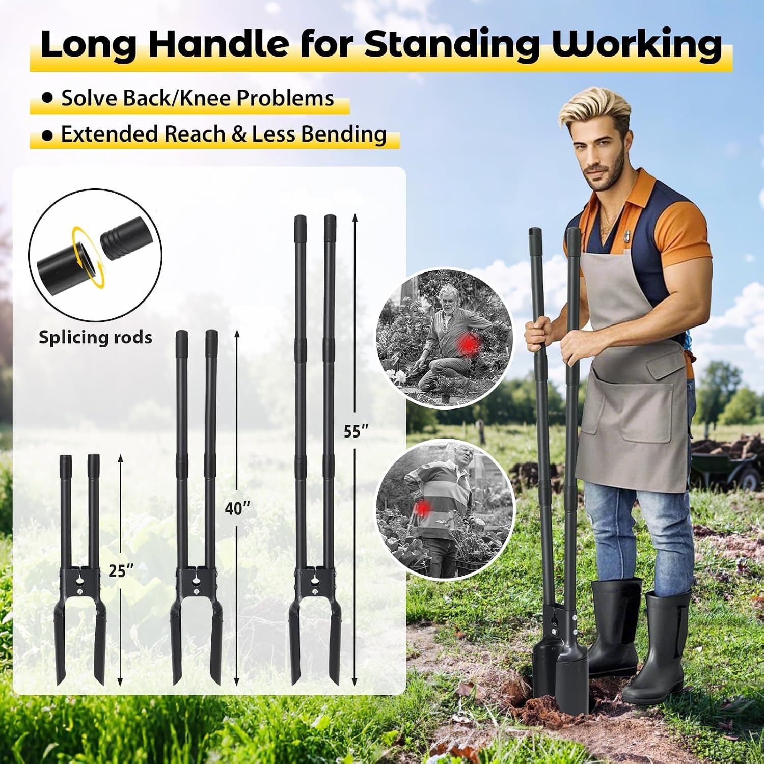 Paalgatboor Grondboor 154cm Dubbele Spade - 34% Korting